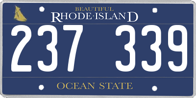 RI license plate 237339