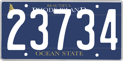 RI license plate 23734