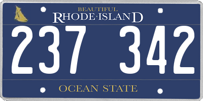 RI license plate 237342