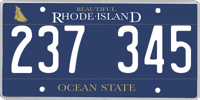 RI license plate 237345