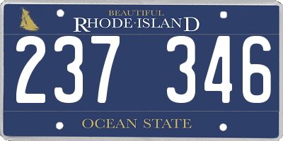 RI license plate 237346