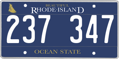 RI license plate 237347