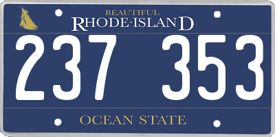 RI license plate 237353