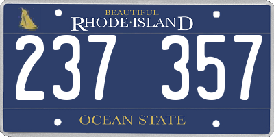 RI license plate 237357