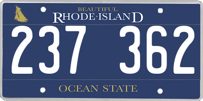 RI license plate 237362
