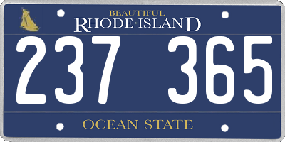 RI license plate 237365