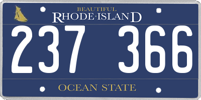 RI license plate 237366