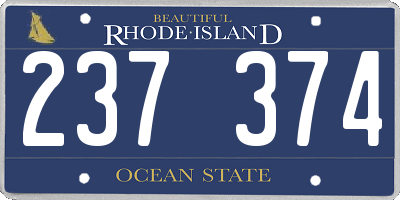 RI license plate 237374