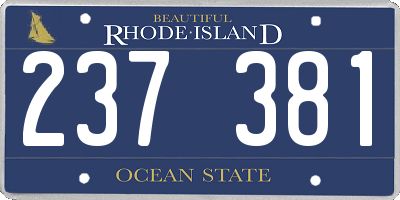 RI license plate 237381