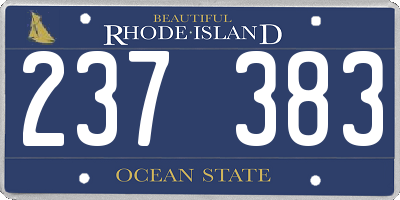 RI license plate 237383