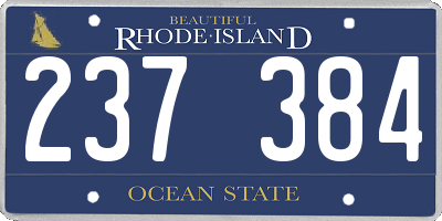 RI license plate 237384