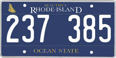 RI license plate 237385