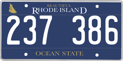 RI license plate 237386