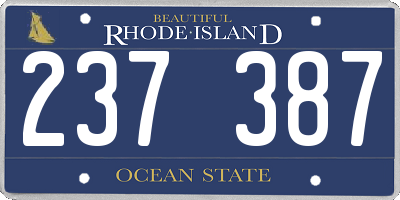 RI license plate 237387