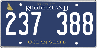 RI license plate 237388