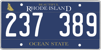 RI license plate 237389