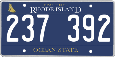 RI license plate 237392