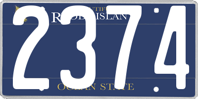 RI license plate 2374