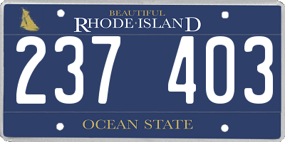 RI license plate 237403