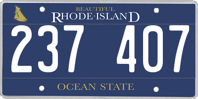 RI license plate 237407