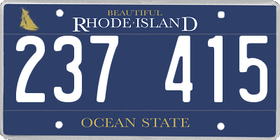 RI license plate 237415