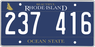 RI license plate 237416