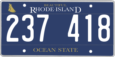RI license plate 237418