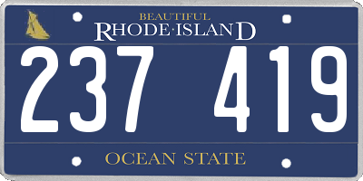 RI license plate 237419