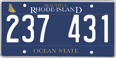 RI license plate 237431