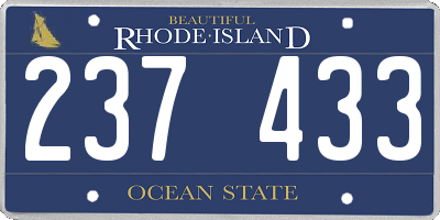 RI license plate 237433