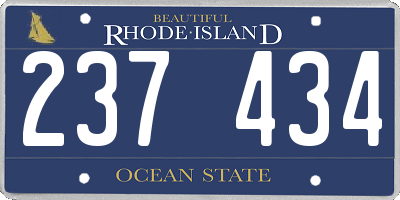 RI license plate 237434