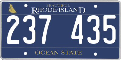 RI license plate 237435