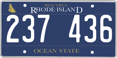 RI license plate 237436
