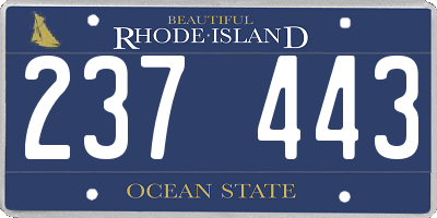 RI license plate 237443