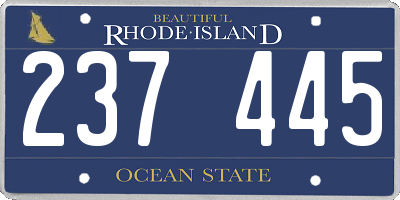 RI license plate 237445