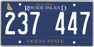 RI license plate 237447