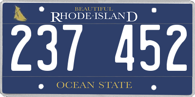 RI license plate 237452