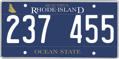 RI license plate 237455