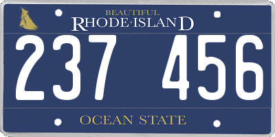 RI license plate 237456