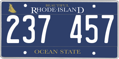 RI license plate 237457