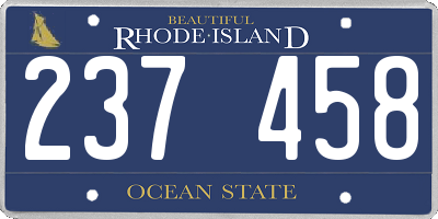 RI license plate 237458