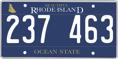 RI license plate 237463
