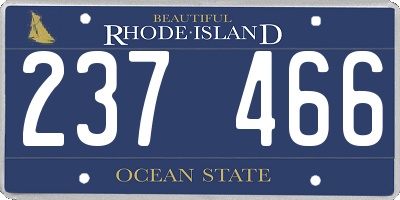 RI license plate 237466