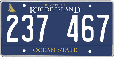 RI license plate 237467