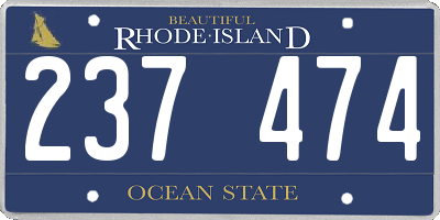 RI license plate 237474