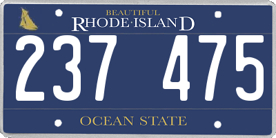 RI license plate 237475