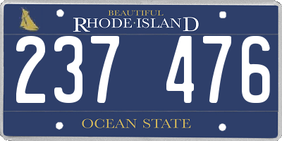 RI license plate 237476