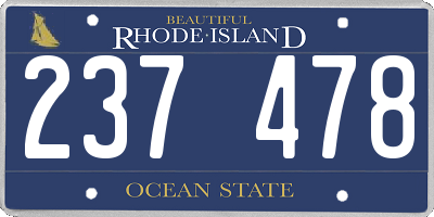 RI license plate 237478