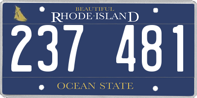 RI license plate 237481