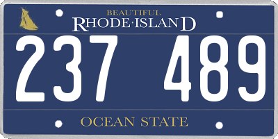 RI license plate 237489
